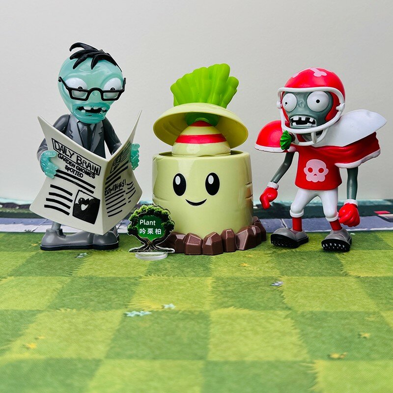 Plants vs Zombies Зомби с Газетой, Ракета и Морковь Футбол 3-Элементный Набор