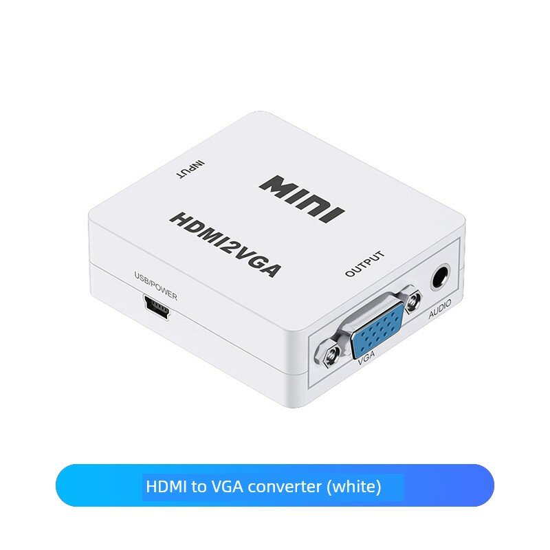 Преобразователь HDMI в VGA Белый цвет 0,5 м кабель для подключения монитора ПК и проектора