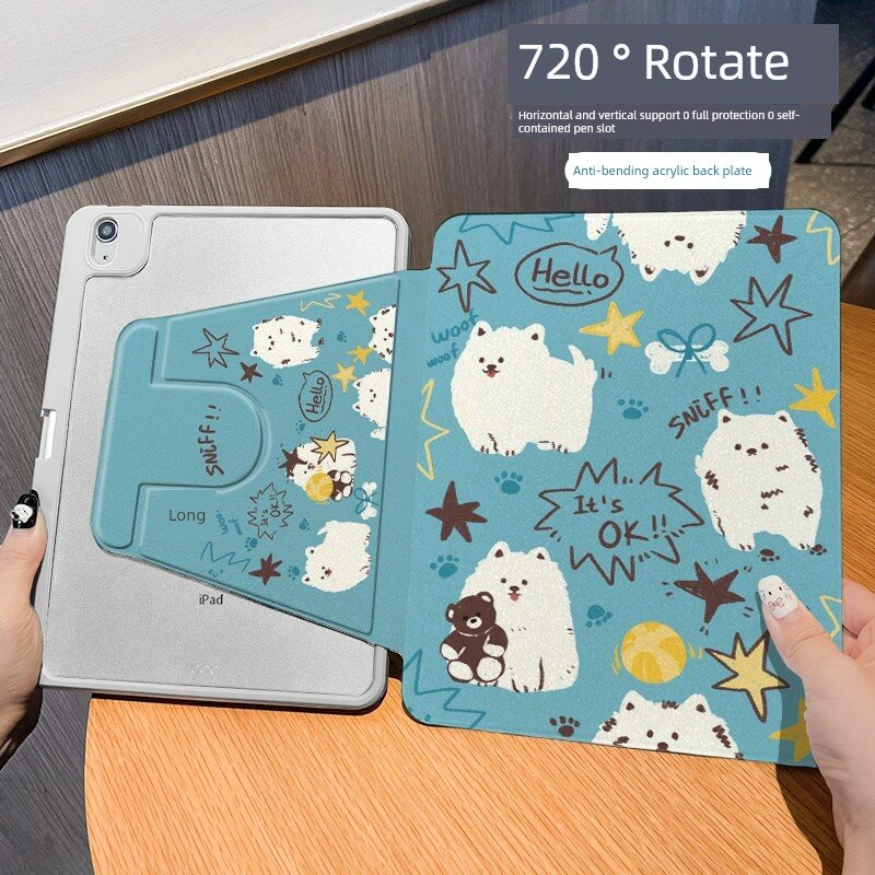 【720 ° Вращающийся защитный чехол для iPad 2022 с отсеком для стилуса, подходит для iPad Air 5, iPad 9-го поколения