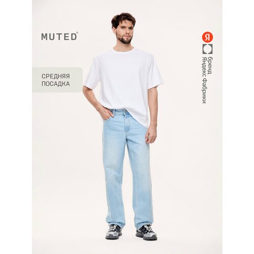 фото Джинсы muted прямого силуэта, размер 26/32 (176-182), светло-голубой