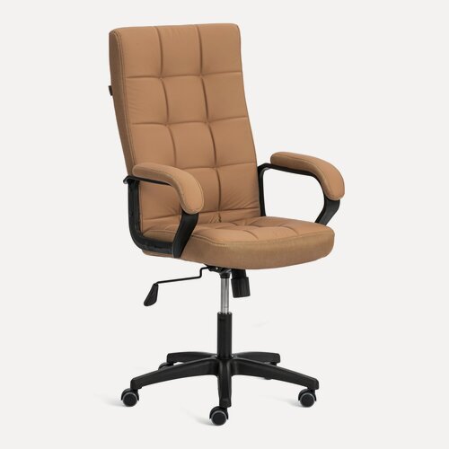 Изображение товара Кресло компьютерное офисное TetChair, с подлокотниками, искусственная кожа/ткань, св. коричневое/бронзовое