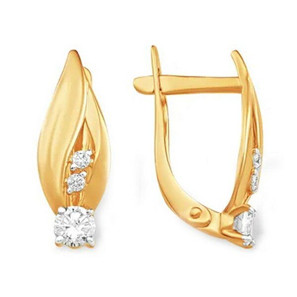 Серьги JEWELIN, красное золото, 585 проба, фианит