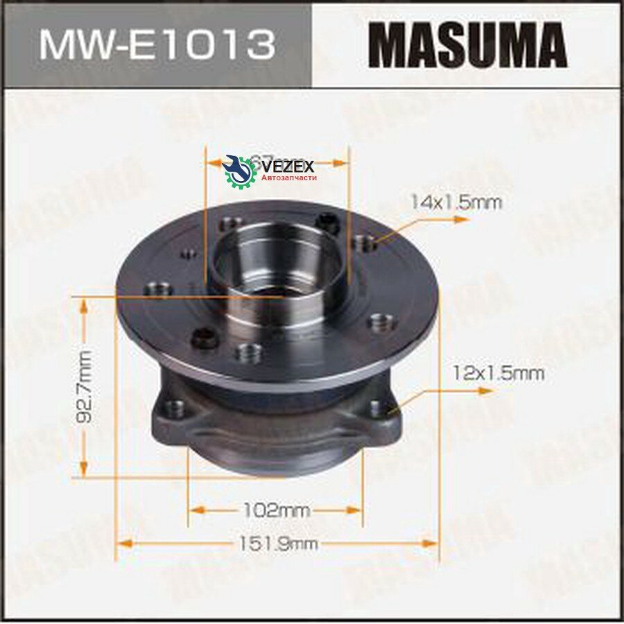 MASUMA MW-E1013 Ступица колеса с интегрированным подшипником