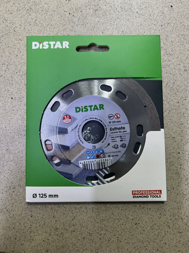 Изображение товара Диск алмазный Distar, для керамогранита, кафеля, чистый пропил, 125x1.1 мм