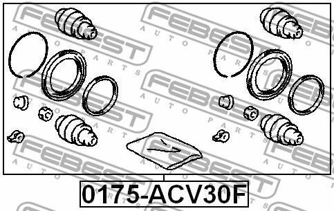Ремкомплект суппорта тормозного переднего на обе стороны TOYOTA Camry 01-06 LEXUS ES300 330 350 FEBEST 0175-ACV30F