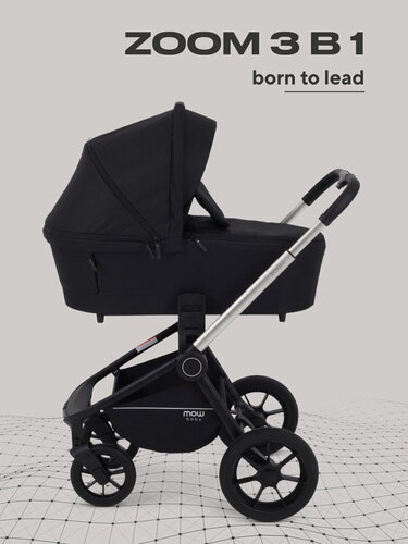 Изображение товара Коляска для новорожденных 3 в 1 MOWBaby ZOOM Next RA087 Silver Black