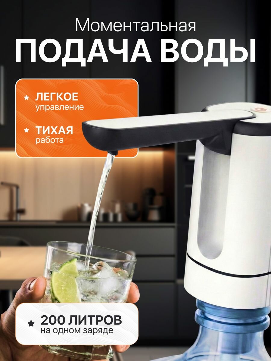 Помпа для воды 19л электрическая, складная
