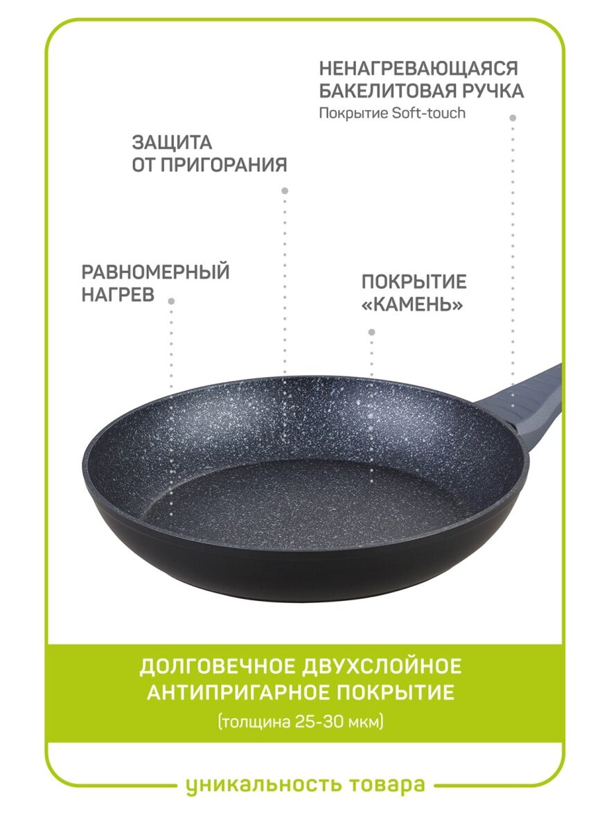 Сковорода из кованого алюминия с антипригарным покрытием Master House Шеф Карло 75189, 28см — фото 1