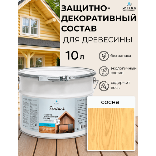 фото Защитно-декоративный состав для дерева и древесины, стайнер, пропитка, защитная лазурь weiss