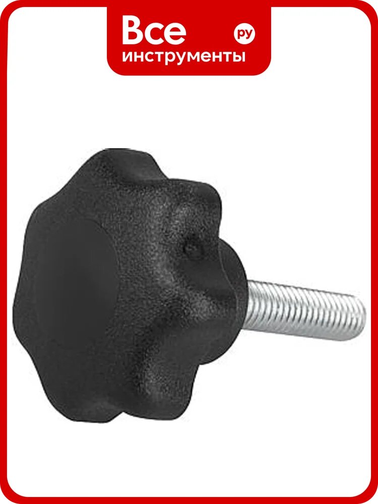 Звездообразная рукоятка KIPP K0155.410X30 из стали с пассивирующим покрытием, наружная резьба M10, черный цвет