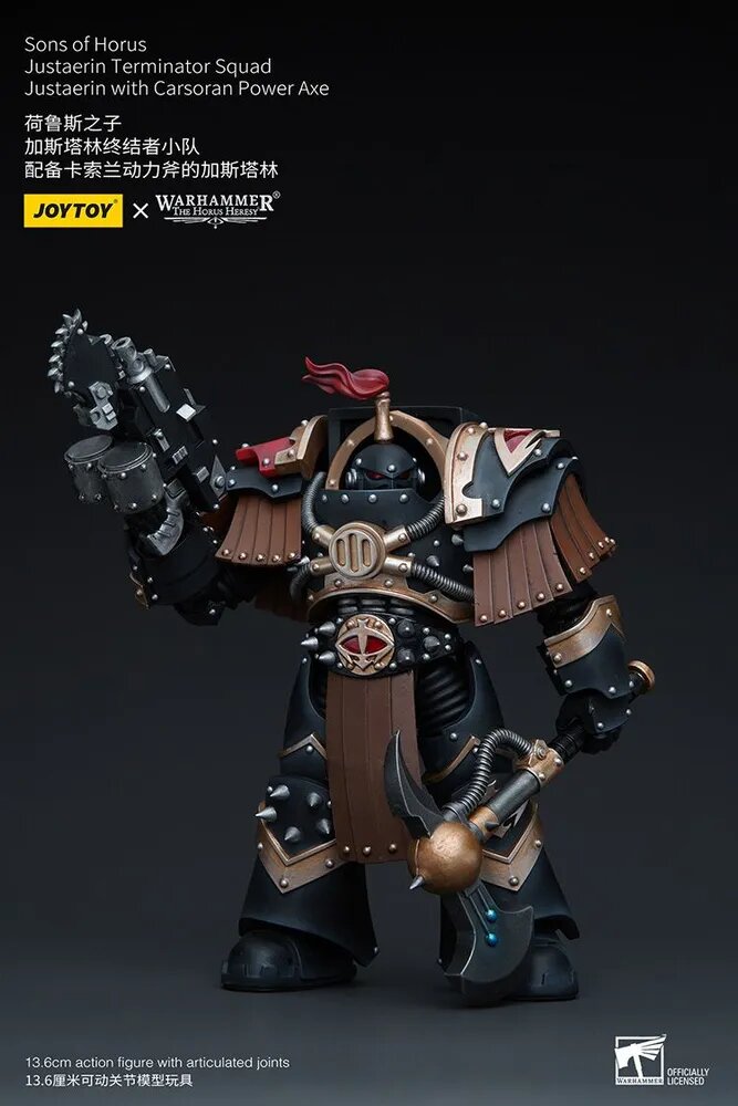 Подвижная фигурка JOYTOY Warhammer Sons of Hours Justaerin Terminator Squad Justaerin with Carsoran Power Axe