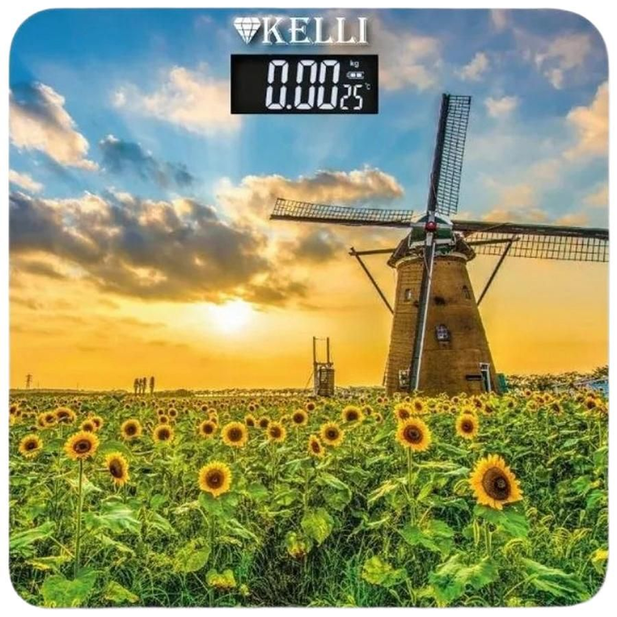 Напольные весы Kelli KL-1512, электронные, точность 100г, платформа стекло