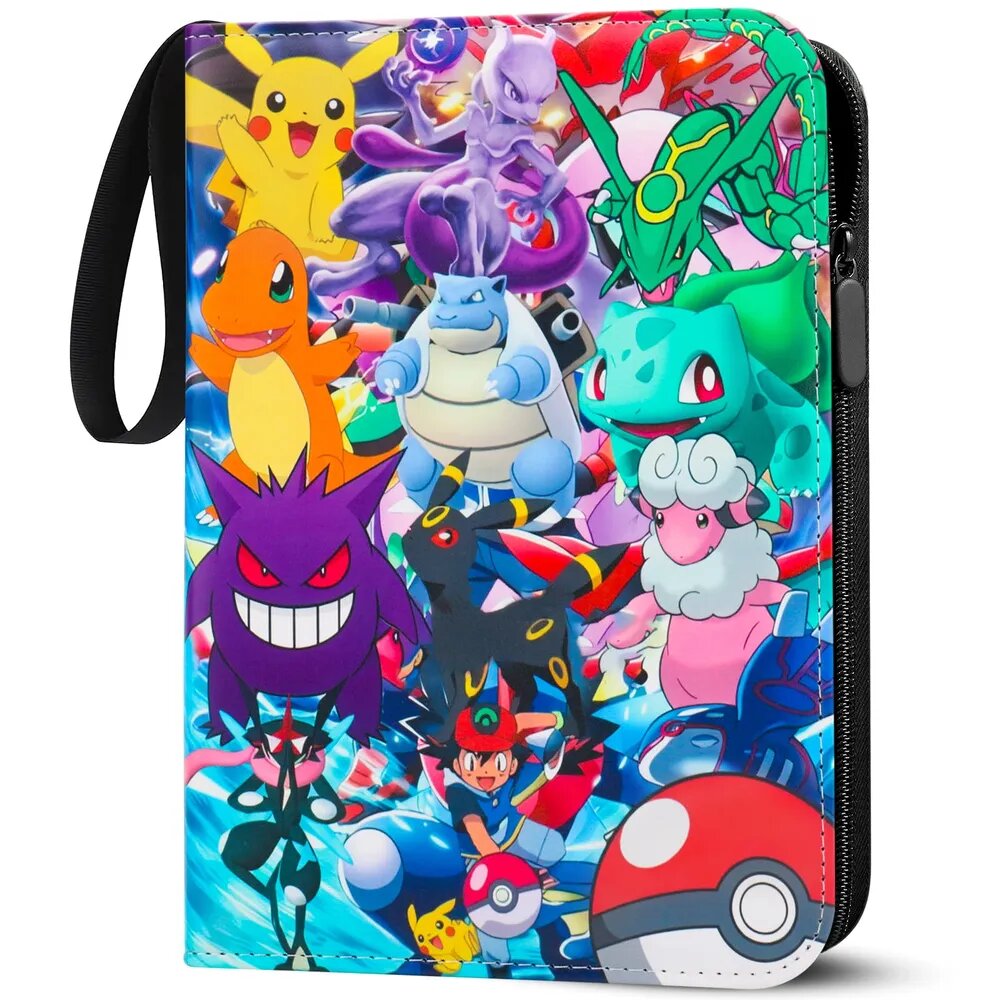 Альбом на молнии для карт Покемон Pokemon TCG, PU обложка, водонепроницаемый, 50 двусторонних листов (900 карт).