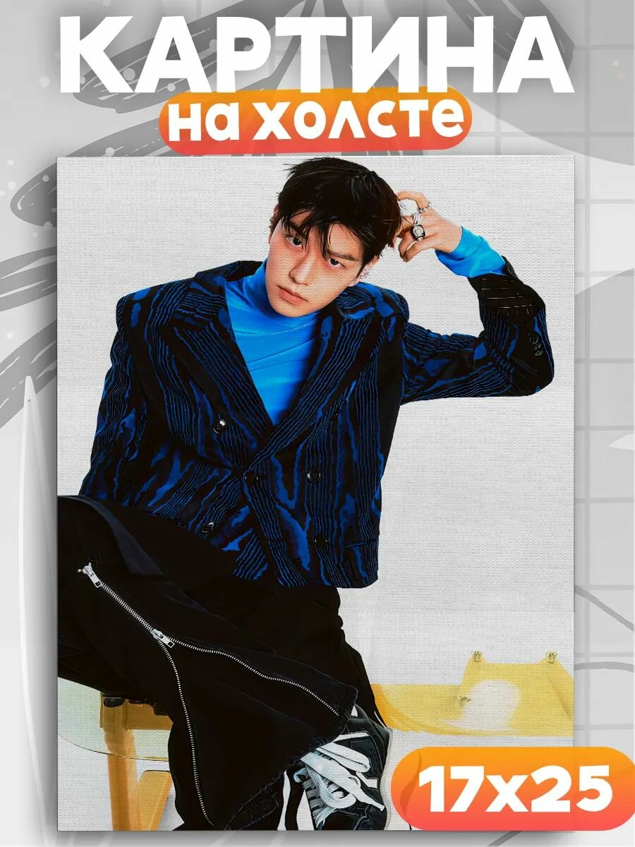 Картина на стену Сынмин Stray kids кпоп, на подрамнике, 1шт, 25х17 размер.