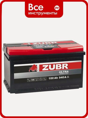 Изображение товара Аккумулятор ZUBR Ultra 100Ah L+ ZU1001, кальциевый, прямая полярность, подходит для легковых и грузовых автомобилей