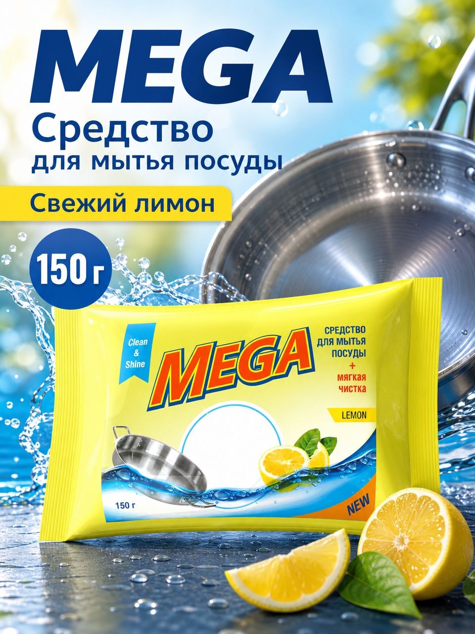 Мыло для мытья посуды Лемон 150 гр 1 шт