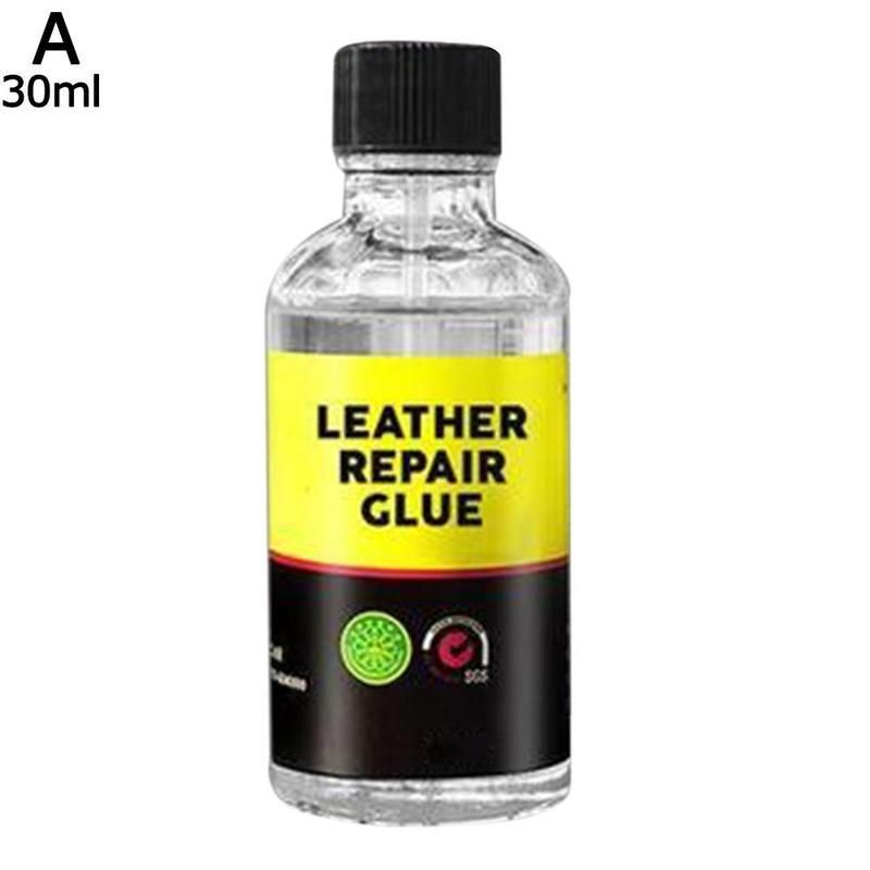 30 мл прочного клея для кожи, для ремонта отверстий, разрывов и повреждений.