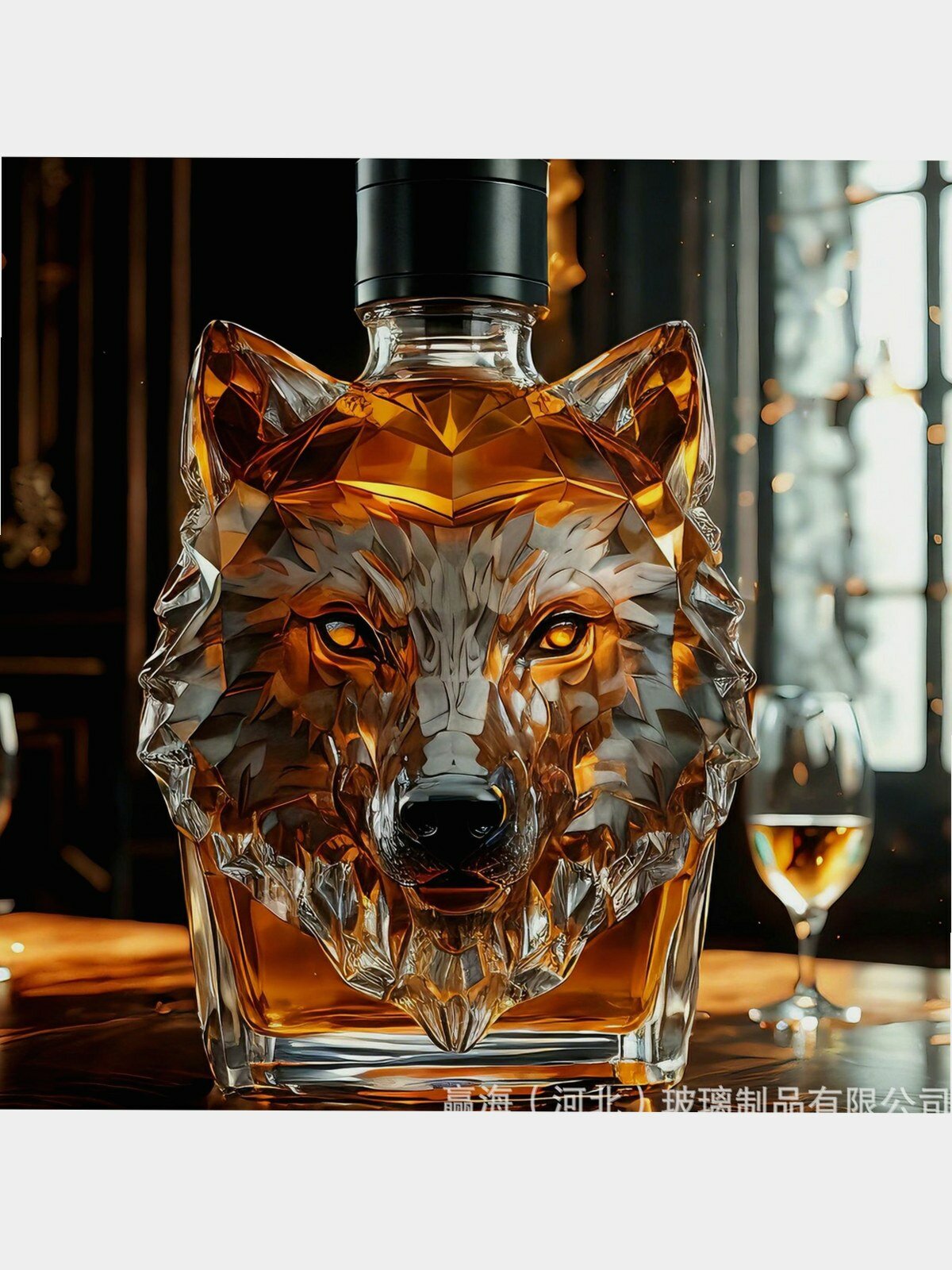 Бутылка виски "Волчья голова", бутылка крафтового вина, без вина,350ml