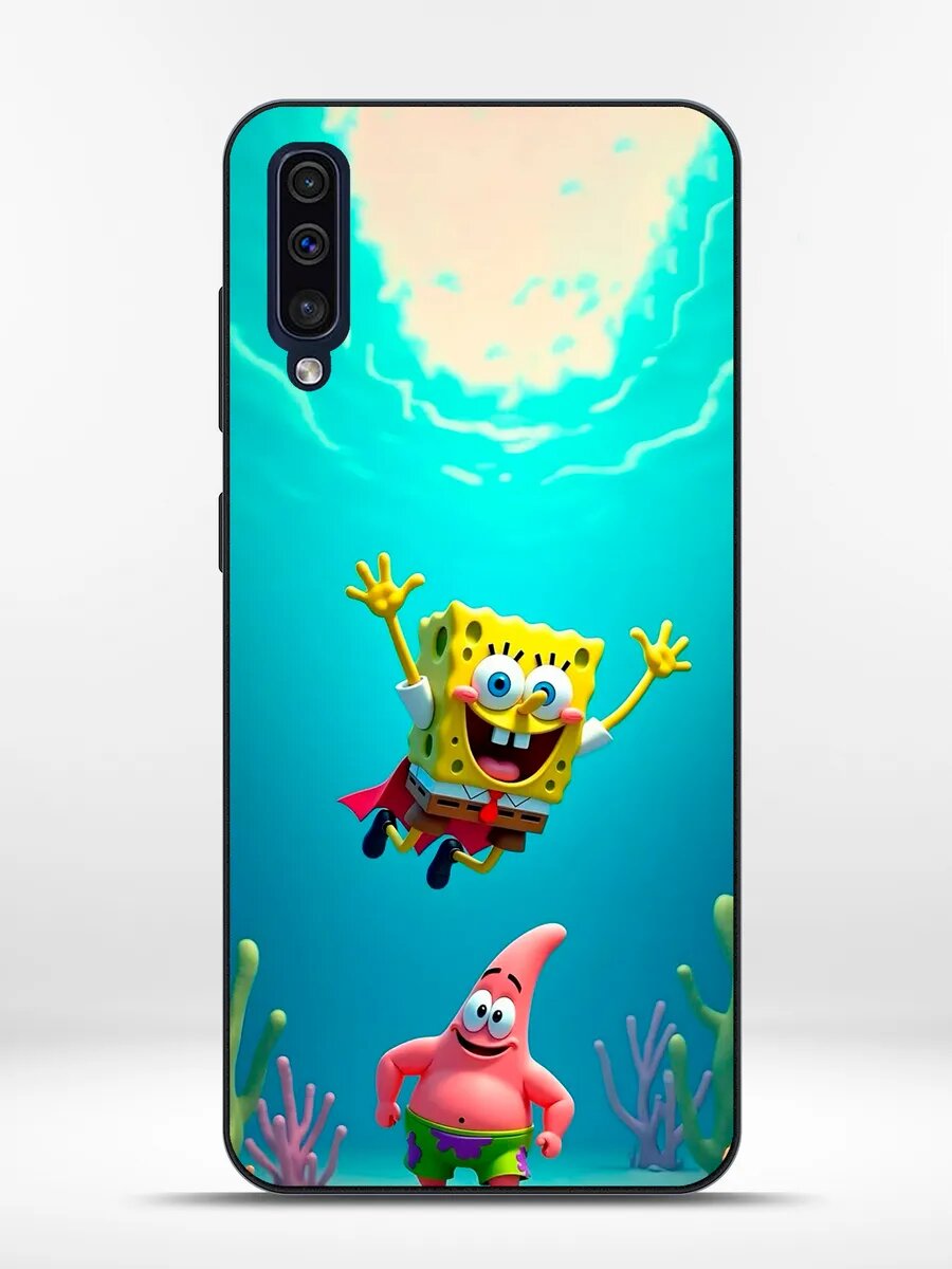 Чехол на Samsung A50 губка боб
