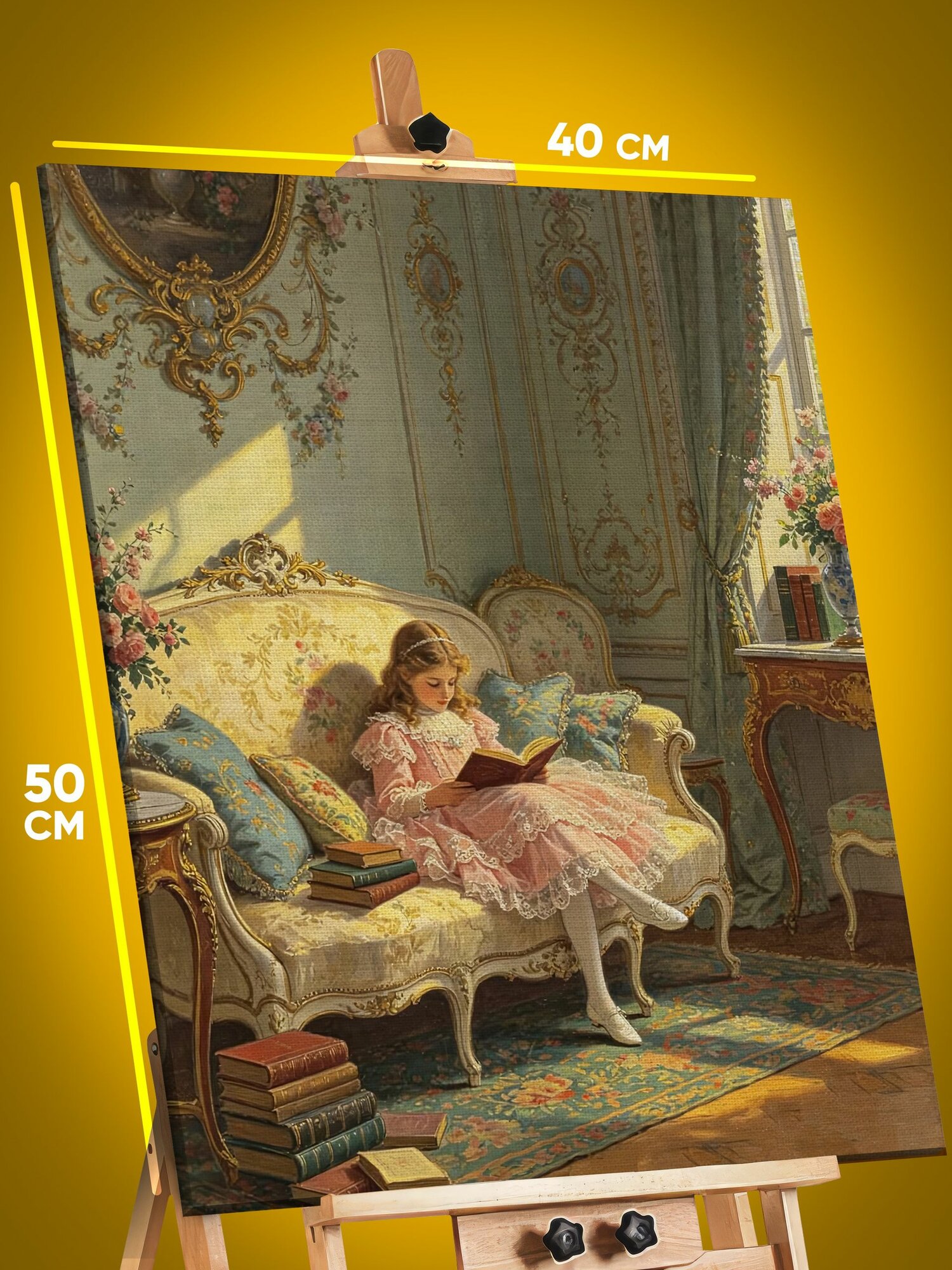 Картина на стену интерьерная на холсте с подрамником 40х50 Девушка Арт Викторианский стиль винтаж