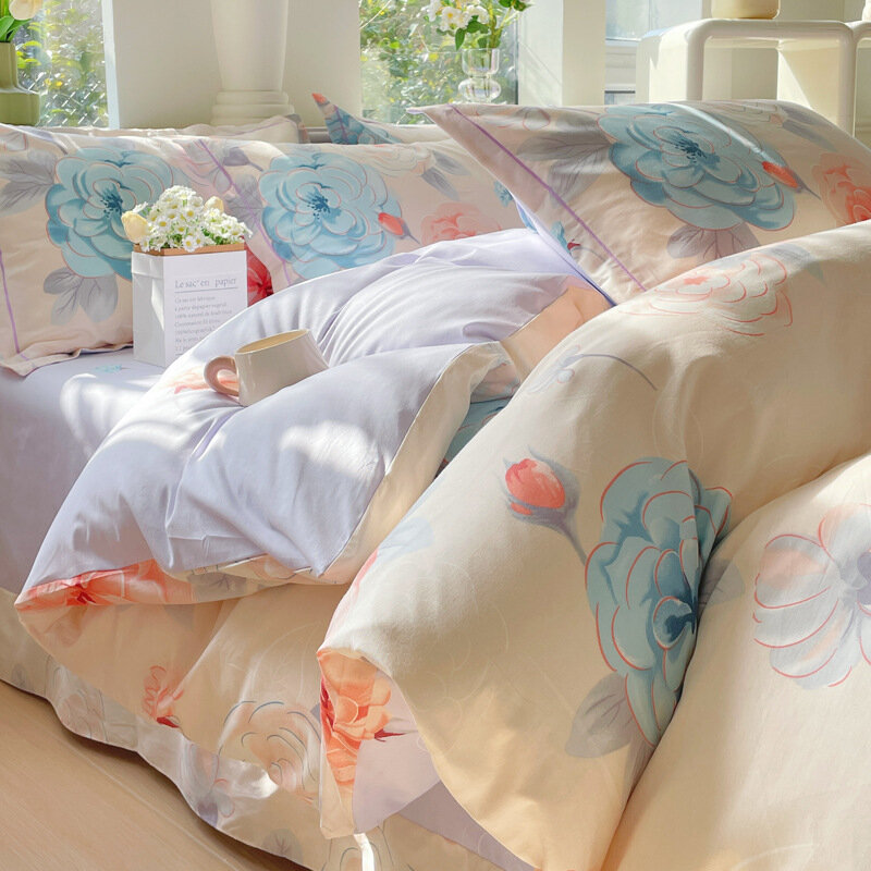 Набор постельного белья 4-компл 1.8м покрывало 200x230см простыня 245x250см