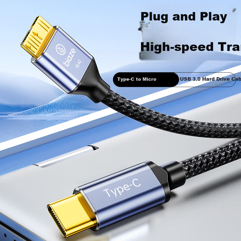 Кабель данных BIAZE Type-C к Micro USB 3.0 1 м для подключения внешних жестких дисков к ноутбукам Версия：[Выбор бренда