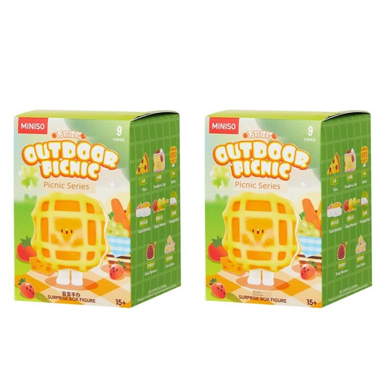 Мини-фигурка MINISO Blind Box Пикник Вафля Тост Хлеб Бургер Коллекционная Фигура Случайные 2 Коробки