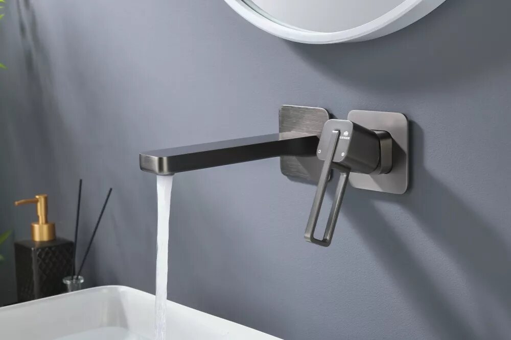 Встроенный смеситель для раковины Ganzer GZ12144-Q графит