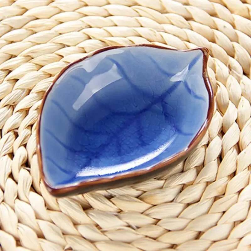 DIVEDEER Керамическая миска для соуса в форме листа Синий, Dark Blue Leaf