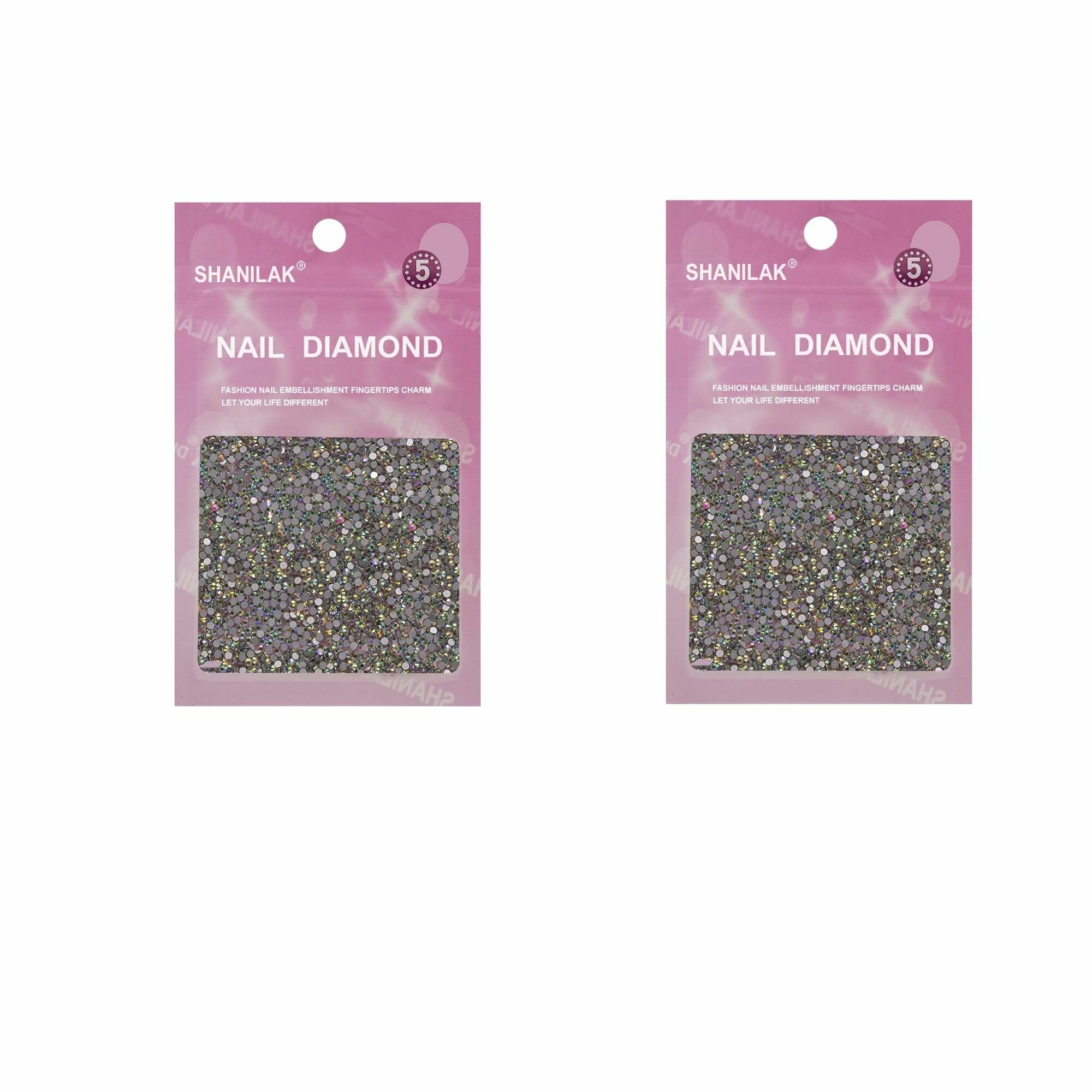 Nail Art Стразы для ногтей №5, голография, 9 уп.