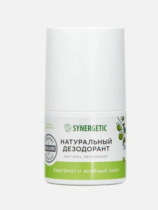 SYNERGETIC Дезодорант для тела 50мл "Бергамот - зеленый лайм"
