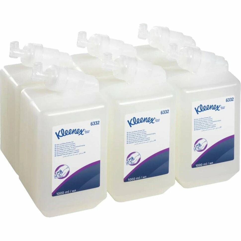 Картридж с гелем для душа и шампунем KK Kleenex 6 кассет. 1л. 6332, 1163040