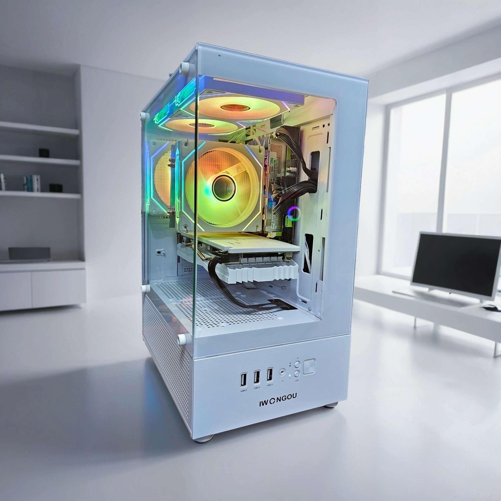 Игровой пк White (Ryzen 7 8700G / RX 7700XT / 16GB RAM / 2TB SSD