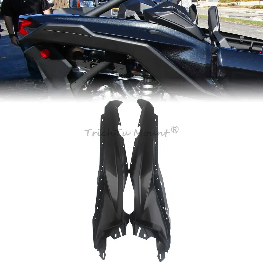 Для Can-Am Maverick X3 MAX 1000R XC Turbo R RR DPS X MR RS 2017-2024, матовый черный, 2 шт, задние накладки на крылья UTV, защита задних крыльев