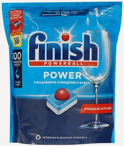 Изображение товара Таблетки для посудомоечной машины Finish Power All in 1 100 шт.