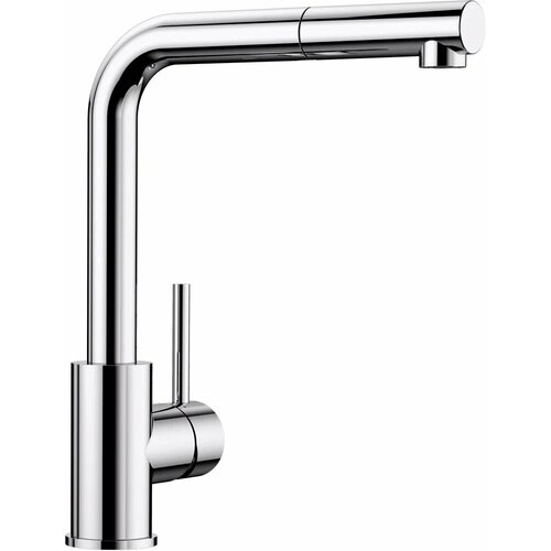 фото Смеситель для кухни blanco mila-s 524214 с поворотным изливом, хром, глянцевый, однорычажный, латунный, с керамическим картриджем