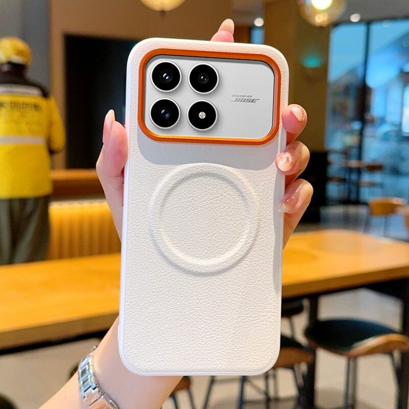 Чехол для Poco F8 Pro / Поко Ф8 Про Кожаная защитная оболочка