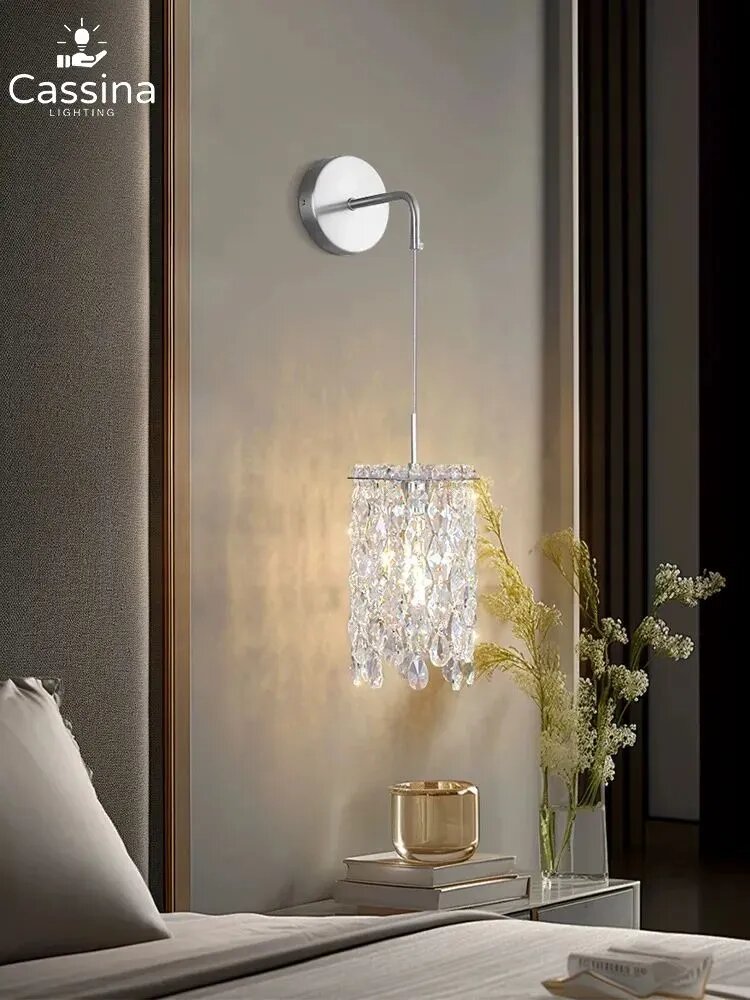 Потолочный светильник Cassina, E14, 8 Вт, хрустальное стекло, RGB, IP16, серебристый