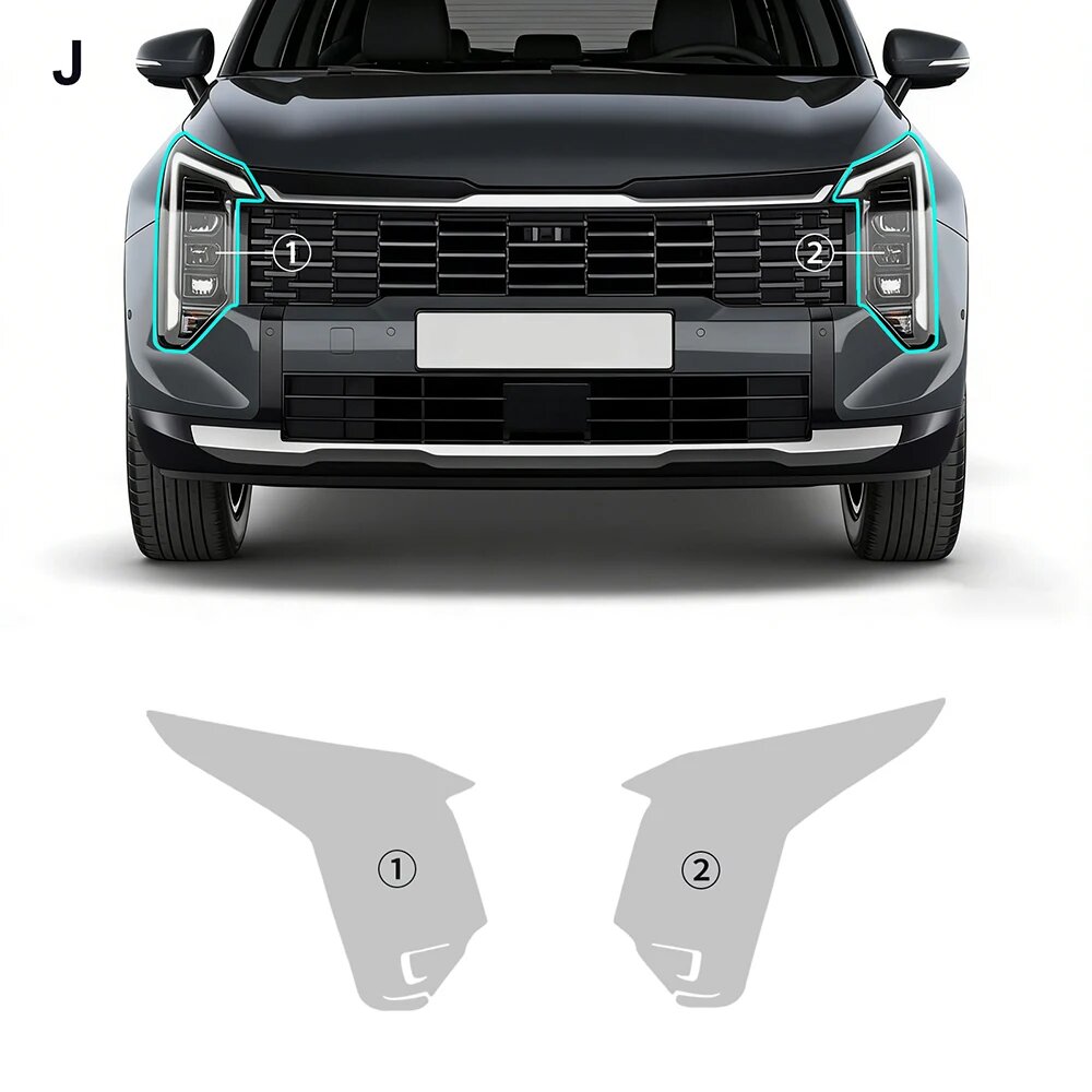 Пленка TPU для Kia Sportage NQ5 2026: защитная пленка для фар, зеркал заднего вида и B-стойки, предварительно вырезанная, прозрачная, антицарапийная, тонированная, аксессуары