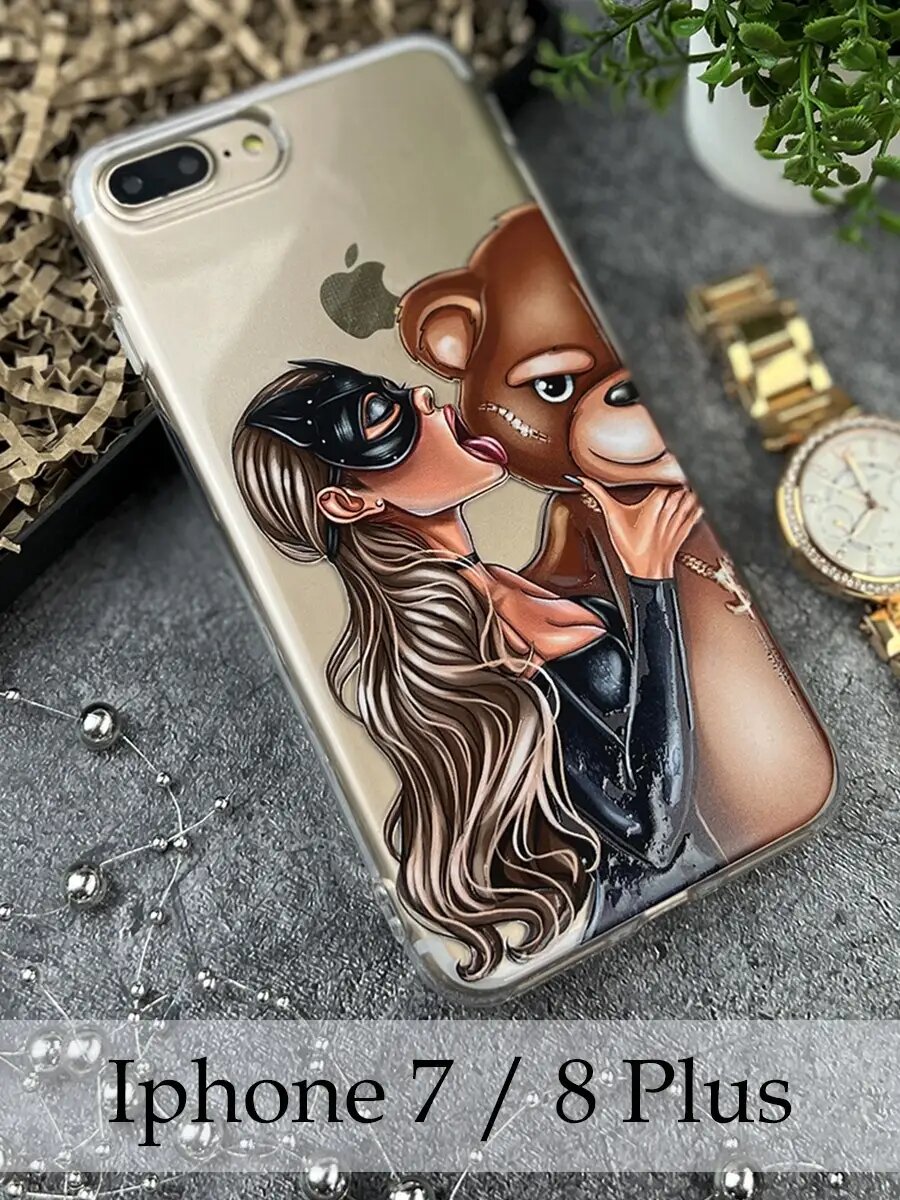 Силиконовый чехол для Iphone 7/8 Plus с девушкой