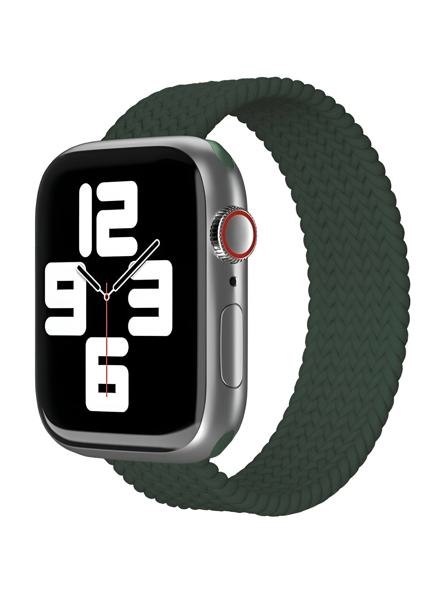 Ремешок нейлоновый плетеный VLP Braided Band для Apple Watch 38/40/41 mm (L/XL 2шт), темно-зелёный