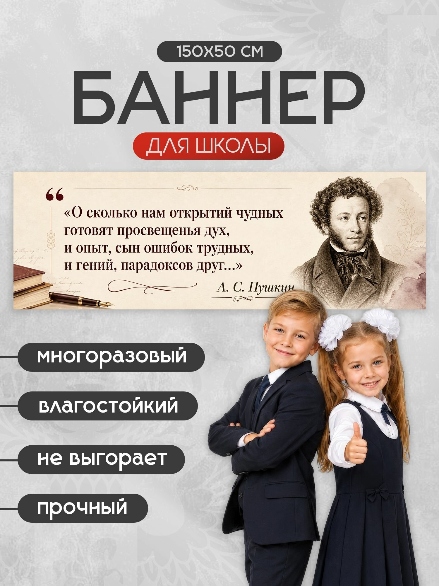 Плакат для школы баннер писатели и поэты