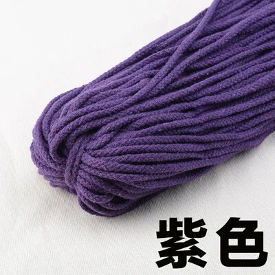 5мм восьмипрядная хлопковая веревка фиолетовый для DIY карманов, ручной работы и аксессуаров одежды