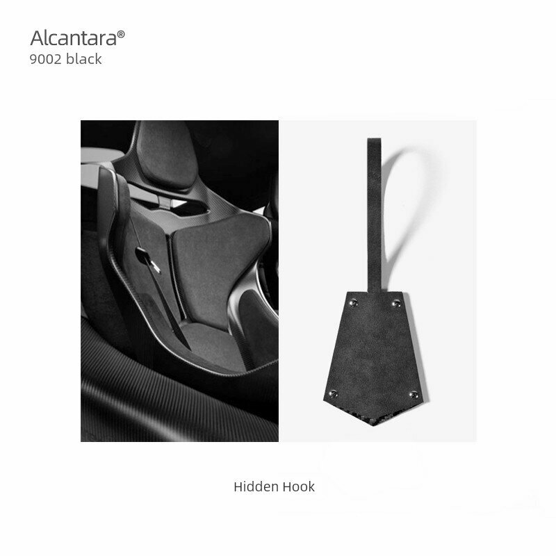 Скрытый автомобильный крючок для спинки сиденья из Alcantara, черный цвет, прочный аксессуар для автомобиля, простая