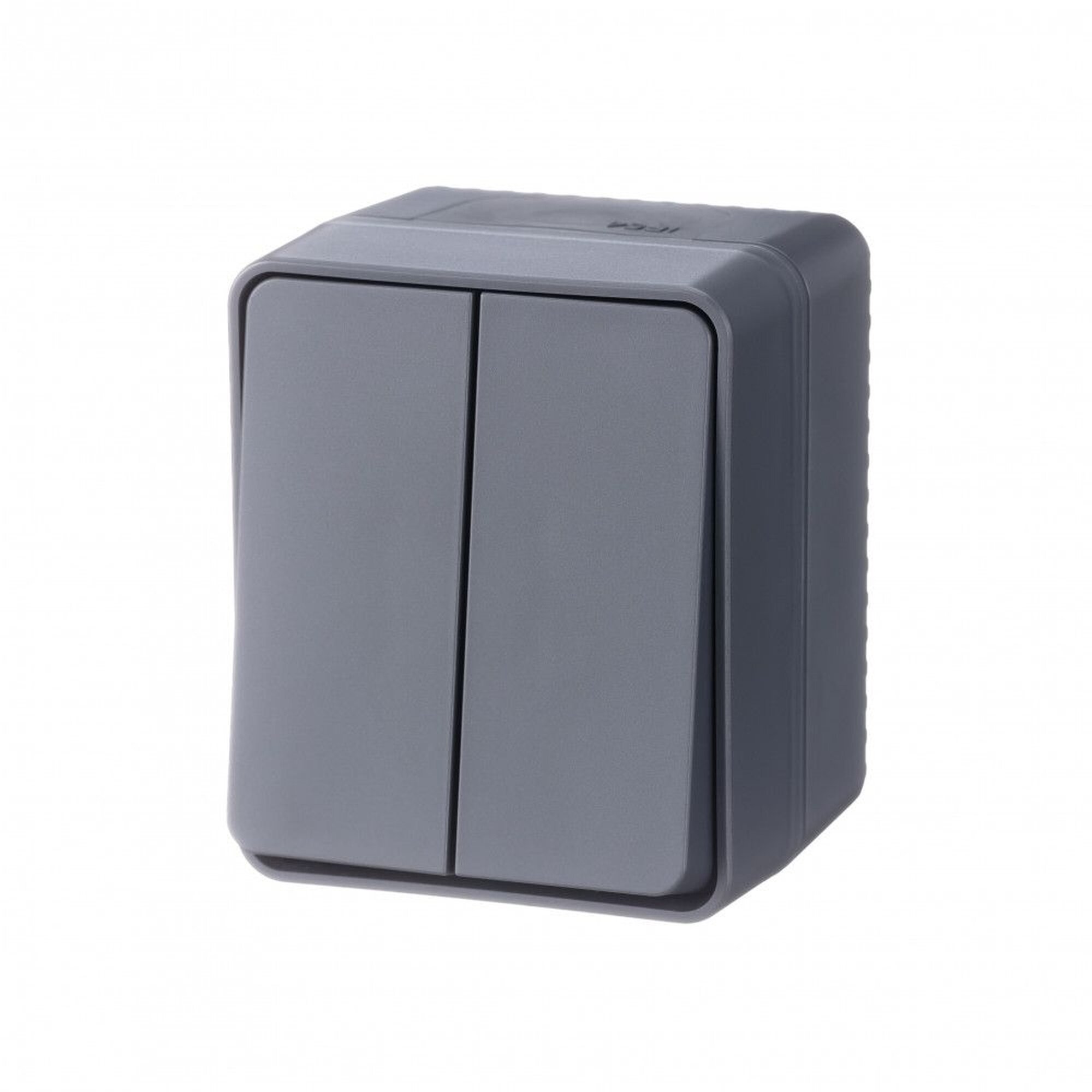 Выключатель 2-клавишный IP54 10А антрацит Profi54 AtlasDesign ATN544051