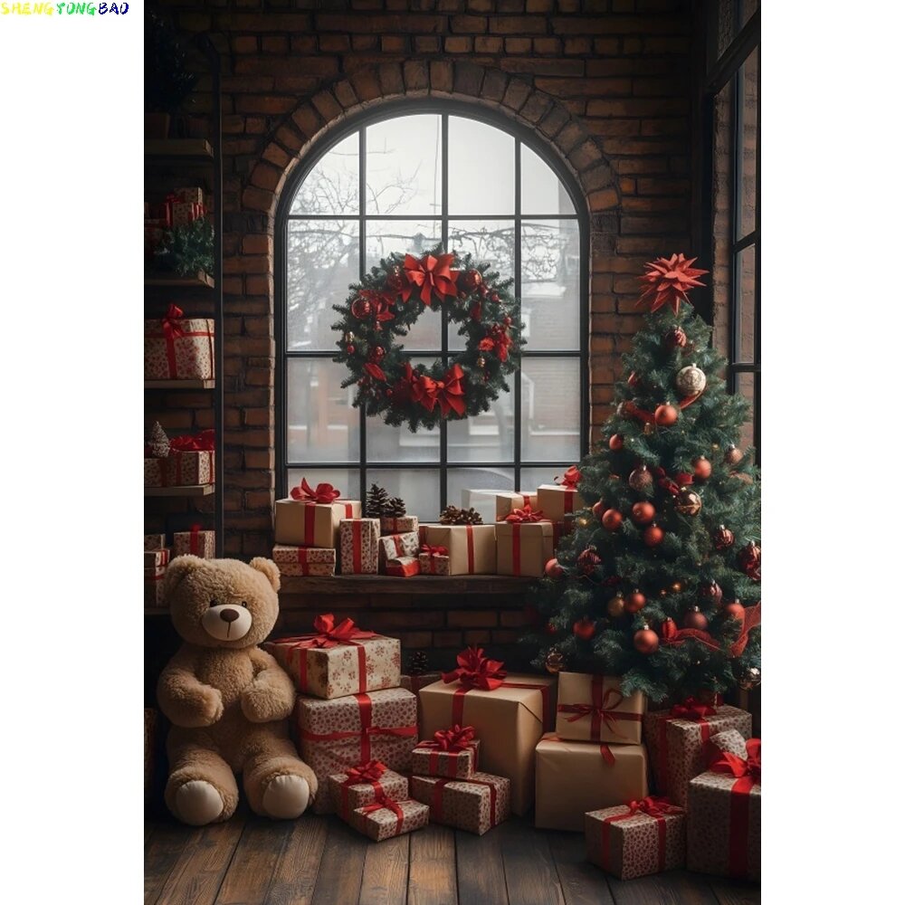 Фотофон виниловый зимний Рождество SHENGYONGBAO Polyester 150x220cm, NGD02698