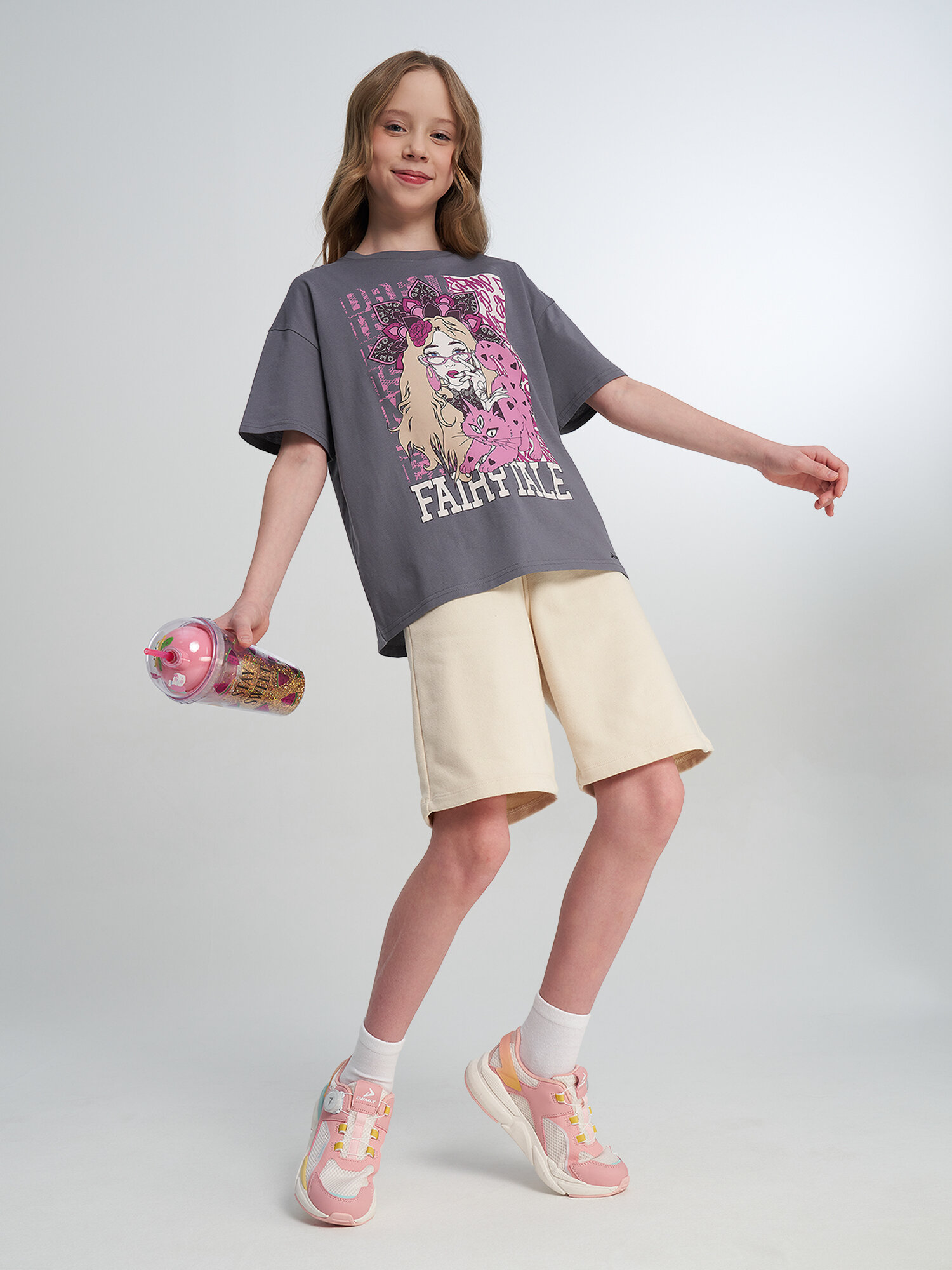 Футболка Demix, размер 146-152, серый — фото 1