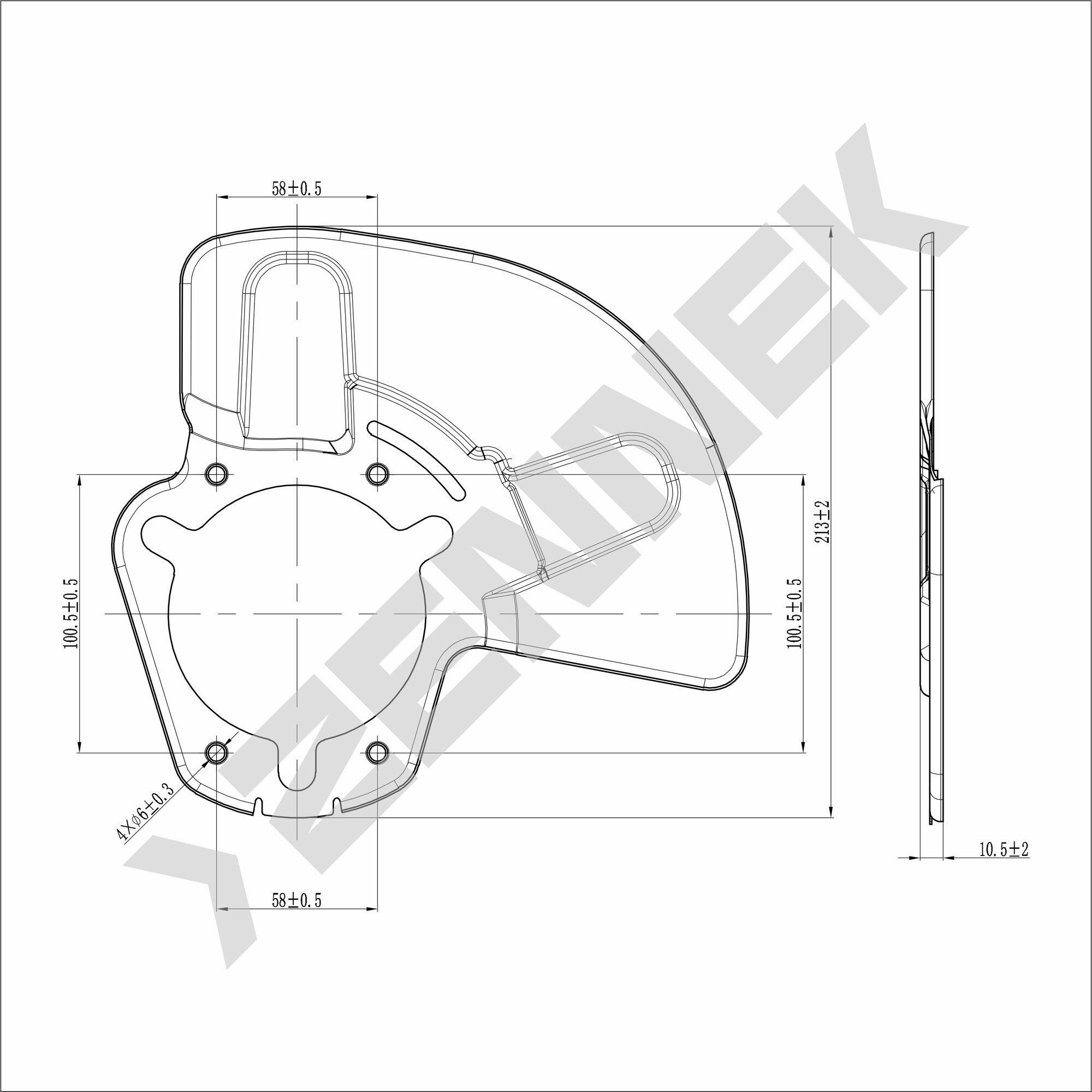 Защита тормозного диска передняя правая OPEL ZAFIRA 05-19, ASTRA H 06-> ZENNEK DCD0175