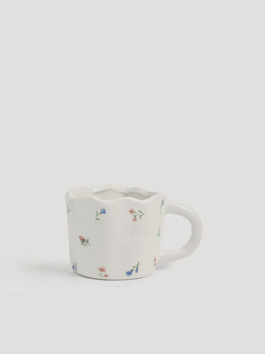 Изображение товара Кружка, 460 мл, керамика D, молочная, Нежные цветы, El flora