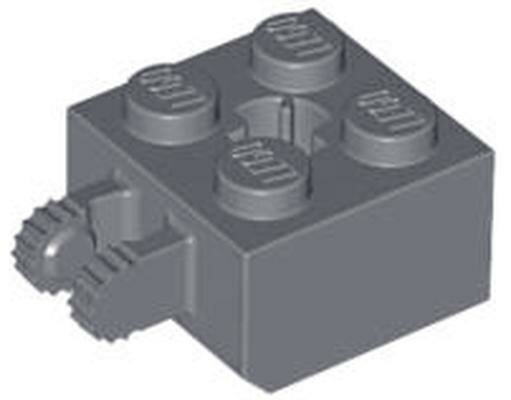 Деталь Lego 40902 Hinge Brick 2 x 2 Locking with 2 Fingers Vertical and Axle Hole, 9 Teeth